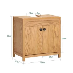 Meuble Sous Lavabo Naturel BZR98-N -Domublis Soldes Magasin ec21d15685f3446eb149470f8c8e61ec