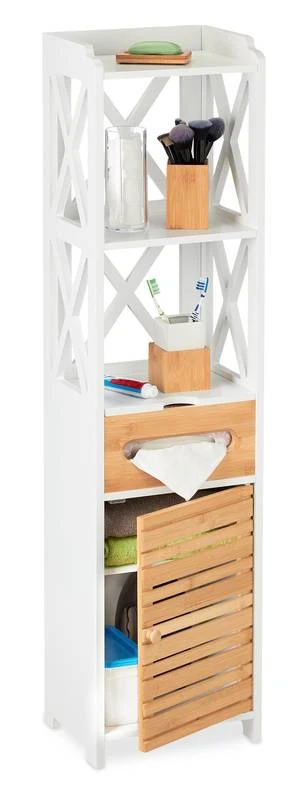 Étagère De Salle De Bain MDF Et Bambou 3 Étagère De Salle De Bain MDF Et Bambou