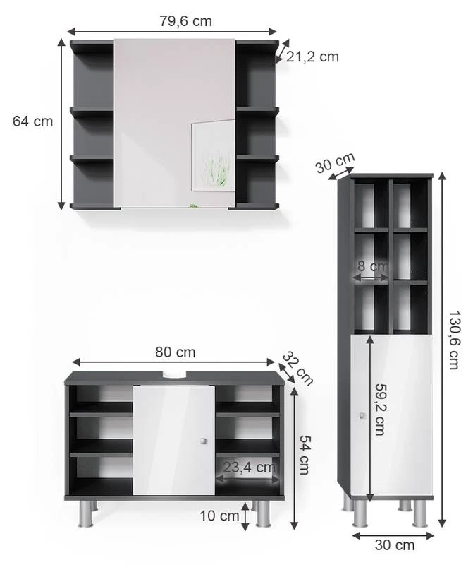 Salle De Bains Fynn Anthracite (3 élém.) 8 Salle De Bains Fynn Anthracite (3 élém.) – Image 6