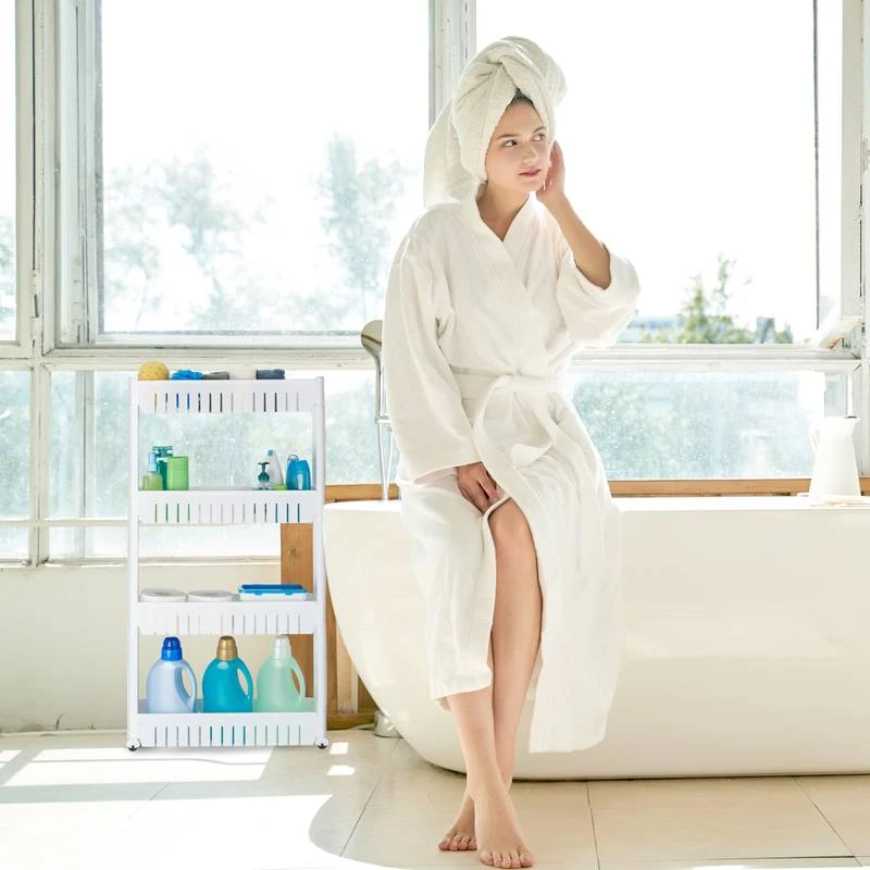 Étagère De Cuisine à Roulettes 4 Niveaux 14 Étagère De Cuisine à Roulettes 4 Niveaux – Image 12