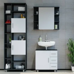 Salle De Bain Ilias Anthracite (3 élém.) -Domublis Soldes Magasin ffea7214396044bc817e53f9bff2cb07