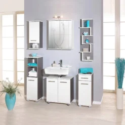 Armoire Suspendue Zürich -Domublis Soldes Magasin haengeschrank zuerich weiss perl esche grau dekor 1323974