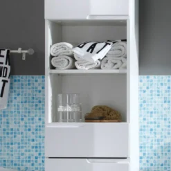 Colonne De Salle De Bain Larado I -Domublis Soldes Magasin hochschrank larado i hochglanz weiss weiss 4671536