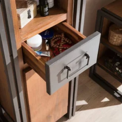 Colonne Salle De B. MANCHESTER 2 Portes -Domublis Soldes Magasin hochschrank manchester akazie teilmassiv metall 4915684