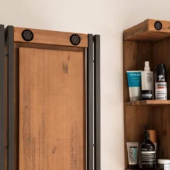 Colonne Salle De B. MANCHESTER 2 Portes -Domublis Soldes Magasin hochschrank manchester akazie teilmassiv metall 4915688