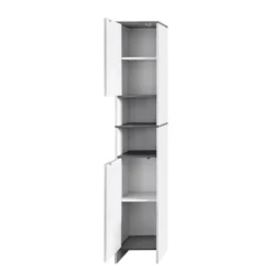 Colonne De Salle De Bain San Diego -Domublis Soldes Magasin hochschrank san diego matt weiss rauchsilber dekor 5205840