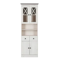Armoire Haute Senna I -Domublis Soldes Magasin hochschrank senna ii kiefer massiv weiss havanna 299547