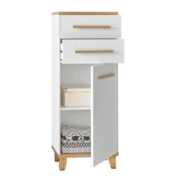 Armoire Midi Bjerka -Domublis Soldes Magasin midischrank bjerka weiss eiche riviera hell dekor 4438988