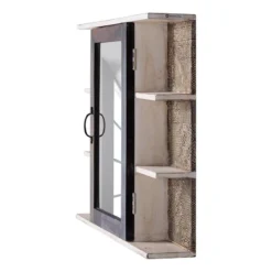 Armoire à Glace Goa White -Domublis Soldes Magasin spiegelschrank goa white akazie massiv mehrfarbig 4846988