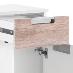 Armoire Basse Romana -Domublis Soldes Magasin unterschrank romana hochglanz weiss eiche dekor 3328361