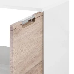 Meuble Sous Vasque Romana -Domublis Soldes Magasin waschbeckenunterschrank romana hochglanz weiss eiche dekor 3328389