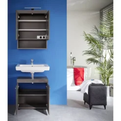 Armoire De Toilette Runner -Domublis Soldes Magasin waschbeckenunterschrank runner by trendteam rauchsilber 5089276