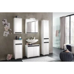Armoire Suspendue Sol -Domublis Soldes Magasin waschbeckenunterschrank sol i hochglanz weiss weiss 5080348 1