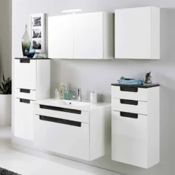 Meuble Lavabo Laris I 9 Meuble Lavabo Laris I -Domublis Soldes Magasin waschtisch laris i hochglanz weiss anthrazit 341015